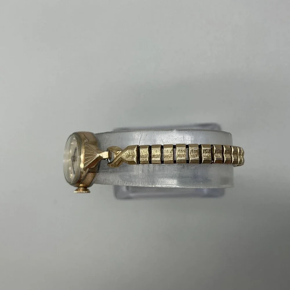 Vintage Bulova Womens Watch 16mm Cocktail 1978 Gold Tone Stretch Manual Wind